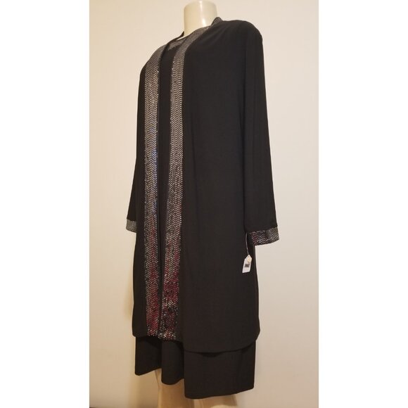 JESSICA HOWARD WOMEN'S SET 2 PC KNEE-LENGTH DRESS & CARDIGAN SIZE 14W #854 - Picture 2 of 12